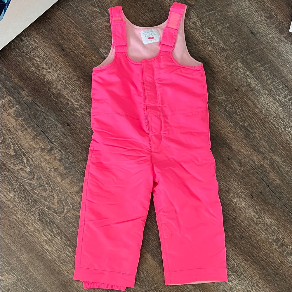 The Children's Place Vibrant Pink ski bibs